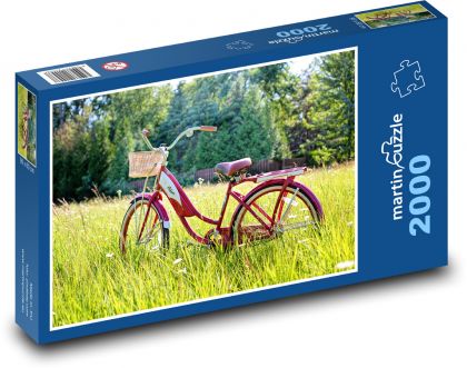 Red bicycle - retro - Puzzle 2000 pieces, size 90x60 cm 