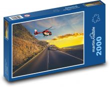 Helicopter over the road Puzzle 2000 pieces - 90 x 60 cm