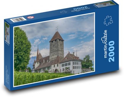 Švýcarsko - hrad - Puzzle 2000 dílků, rozměr 90x60 cm