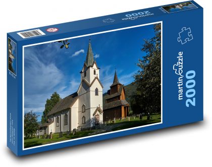 Wooden church - Puzzle 2000 pieces, size 90x60 cm 