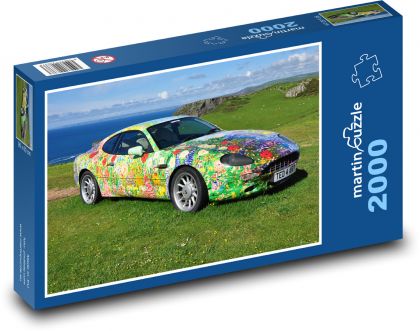 Auto - Aston Martin - Puzzle 2000 dílků, rozměr 90x60 cm