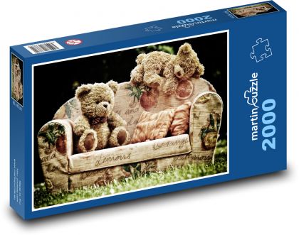 Bear - plush, couch - Puzzle 2000 pieces, size 90x60 cm 