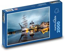 Szwecja - statek, port Puzzle 2000 elementów - 90x60 cm