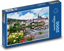 Flowers - Village, River Puzzle 2000 pieces - 90 x 60 cm