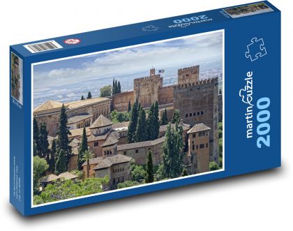 Španělsko, Andalusie, Granada, Alhambra, pevnost - Puzzle 2000 dílků, rozměr 90x60 cm