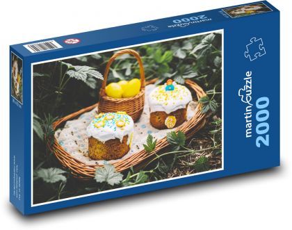 Velikonoční - cupcakes, piknik - Puzzle 2000 dílků, rozměr 90x60 cm