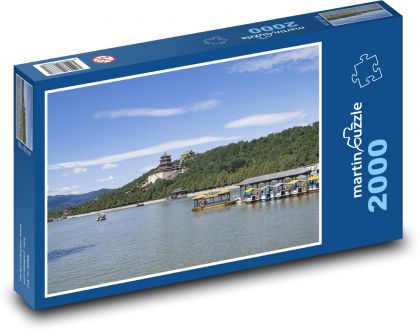 Jezero Kunming - přístav, Čína - Puzzle 2000 dílků, rozměr 90x60 cm