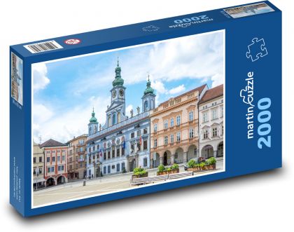 České Budějovice - náměstí, Česká republika - Puzzle 2000 dílků, rozměr 90x60 cm