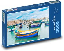 Fishing Village - Malta, boats Puzzle 2000 pieces - 90 x 60 cm