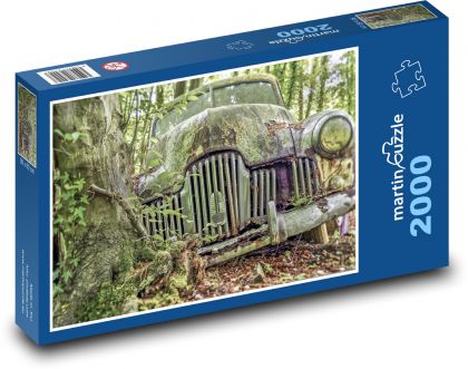 Old car - rusty, forest - Puzzle 2000 pieces, size 90x60 cm 