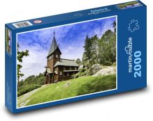 Kostel - krajina, nebe Puzzle 2000 dílků - 90 x 60 cm