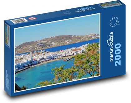 Mykonos - Grécko, ostrov - Puzzle 2000 dielikov, rozmer 90x60 cm 