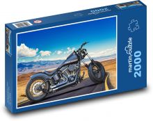 Harley Davidson - motocykl, śmigłowiec Puzzle 2000 elementów - 90x60 cm