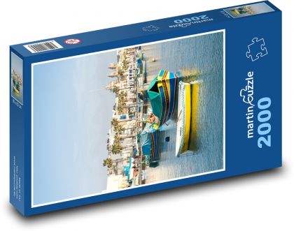 Marsaxlokk - Malta, přístav  - Puzzle 2000 dílků, rozměr 90x60 cm