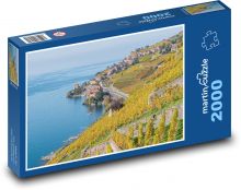 Ženevské jezero - Švýcarsko, město  Puzzle 2000 dílků - 90 x 60 cm