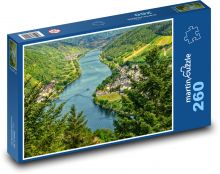 Říční údolí s vinicemi v Německu Puzzle 260 - 41x28,7 cm