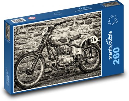 Motorka - stavba BMW - Puzzle 260 dílků, rozměr 41x28,7 cm