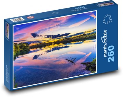 Jezero, hladina, příroda - Puzzle 260 dílků, rozměr 41x28,7 cm