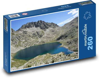 Hory, jezero, příroda - Puzzle 260 dílků, rozměr 41x28,7 cm