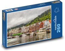 Norway - houses by the harbor Puzzle 260 pieces - 41 x 28.7 cm 