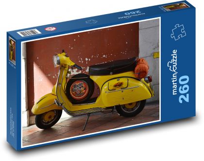 Skútr - Vespa - Puzzle 260 dílků, rozměr 41x28,7 cm