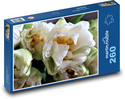 Tulips - white, spring - Puzzle 260 pieces, size 41x28.7 cm 