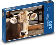 Cow - cattle, horns Puzzle 260 pieces - 41 x 28.7 cm 