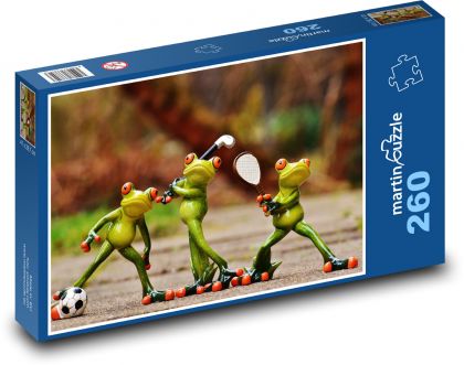 Žáby - tenis, golf, fotbal - Puzzle 260 dílků, rozměr 41x28,7 cm