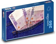 Euro - kapsa, peníze Puzzle 260 dílků - 41 x 28,7 cm