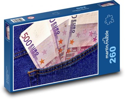 Euro - kapsa, peníze - Puzzle 260 dílků, rozměr 41x28,7 cm