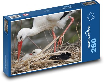 White stork - bird, animal - Puzzle 260 pieces, size 41x28.7 cm 