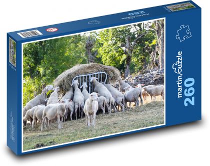 Herd of sheep - eat, countryside - Puzzle 260 pieces, size 41x28.7 cm 