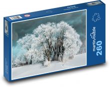 Zasnežené stromy - zimná krajina, les Puzzle 260 dielikov - 41 x 28,7 cm 