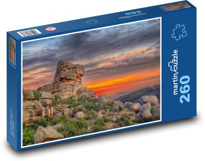 Skály - západ slunce, krajina - Puzzle 260 dílků, rozměr 41x28,7 cm