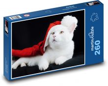 Cute cat - Christmas hat, pet Puzzle 260 pieces - 41 x 28.7 cm 