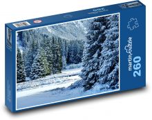 Stromy pod snehom - zima, les Puzzle 260 dielikov - 41 x 28,7 cm 