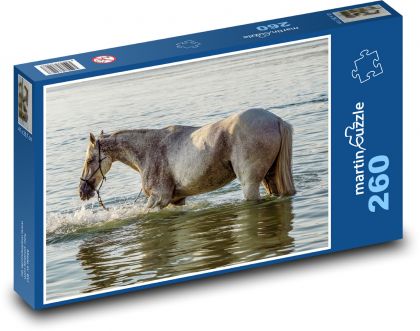 Horse in the water - bath, pond - Puzzle 260 pieces, size 41x28.7 cm 