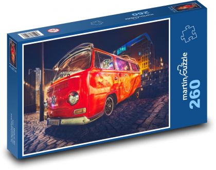 Retro Bus - VW Car, Antique Car - Puzzle 260 pieces, size 41x28.7 cm 