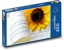 Slunečnice - letní písně, noty Puzzle 260 dílků - 41 x 28,7 cm