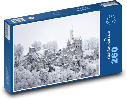 Zamek - zima, śnieg - Puzzle 260 elementów, rozmiar 41x28,7 cm