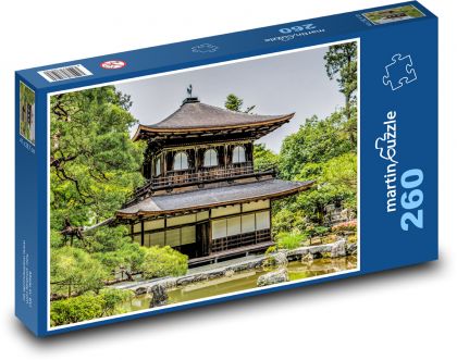 Japonsko - chrám, Ginkaku-Ji - Puzzle 260 dílků, rozměr 41x28,7 cm