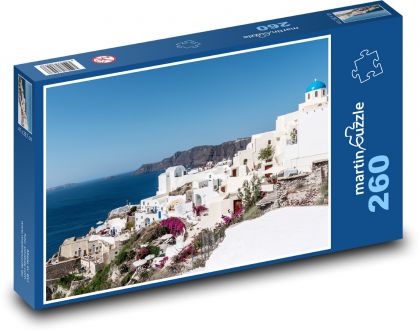 Santorini - Řecko, ostrov - Puzzle 260 dílků, rozměr 41x28,7 cm