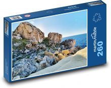 Skały - Malta, morze Puzzle 260 elementów - 41x28,7 cm