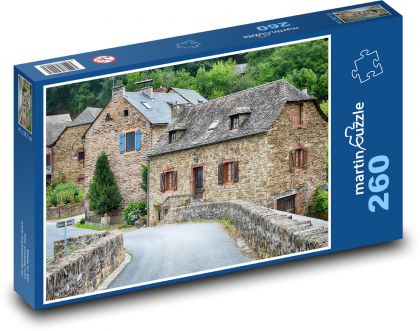 Starobylá vesnice - dům, stavba - Puzzle 260 dílků, rozměr 41x28,7 cm