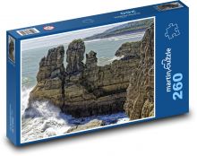 Nový Zéland - ostov, skalné útvary Puzzle 260 dielikov - 41 x 28,7 cm 