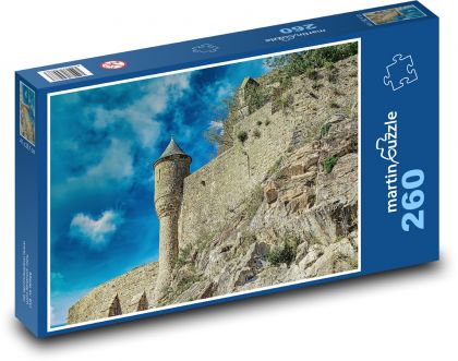 Mont Saint Michel - opatství, Normandie  - Puzzle 260 dílků, rozměr 41x28,7 cm