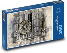 Hodinová veža - kostol, katedrála Puzzle 260 dielikov - 41 x 28,7 cm 