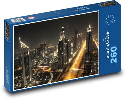 Noc Dubaju - Puzzle 260 elementów, rozmiar 41x28,7 cm