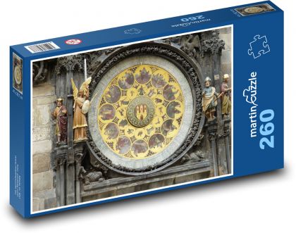 Praha - orloj, historické centrum - Puzzle 260 dílků, rozměr 41x28,7 cm