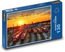 Vlaky, stanice, depo Puzzle 130 dielikov - 28,7 x 20 cm 